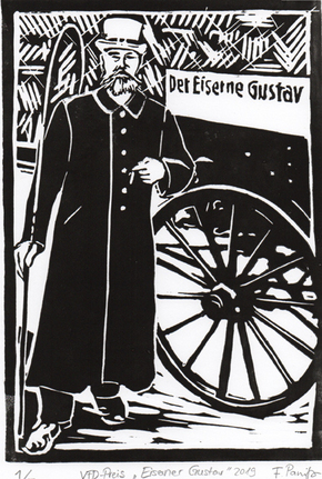Linolschnitt Eiserner Gustav - Flavia Panitz Linolschnitt Eiserner Gustav - Flavia Panitz